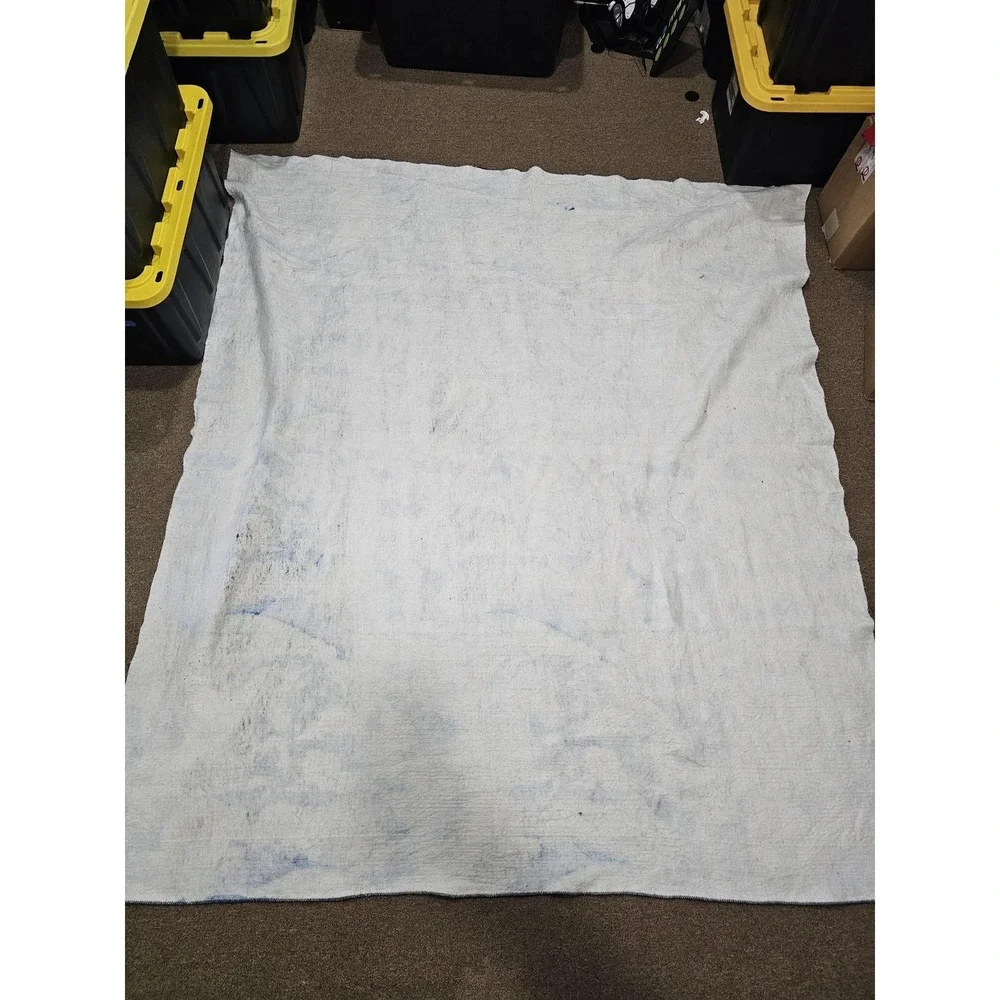 Vintage Unicorn Blanket‎ Fabric 84x74 Blue Rainbow Castle Fantasy Retro